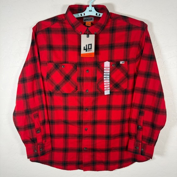 Duluth Pack Other - Duluth 40 Grit Flannel Work Shirt Mens XL Red Black Button Down Plaid Outdoor